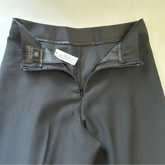 Topshop Wide Leg Pants High Waisted Cropped Pleated Palazzo Black Size 4 NWT - Picture 13 of 15